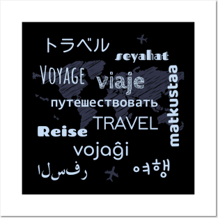 Travel in different languages Posters and Art